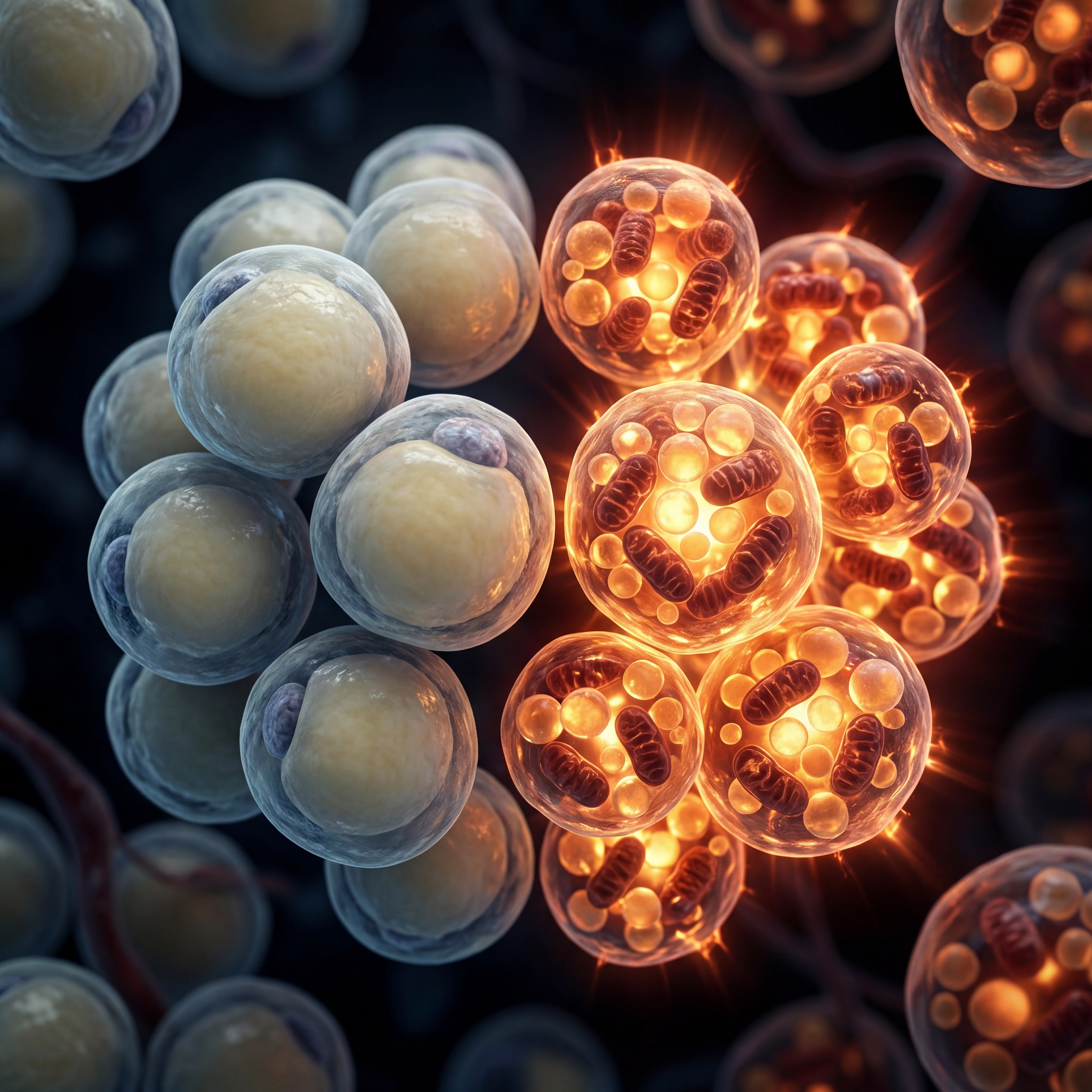 Fat cell thermogenic activation mechanism under laboratory analysis